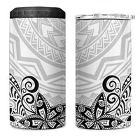 Polynesia 4 in 1 Can Cooler Tumbler Plumeria White Curves LT7 One Size: 16 oz White - Polynesian Pride