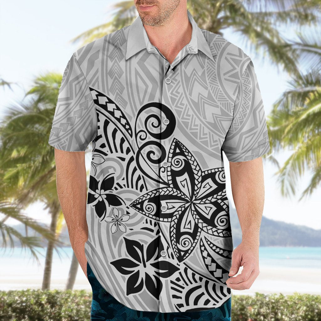 Polynesia Hawaiian Shirt Plumeria White Curves LT7 - Polynesian Pride