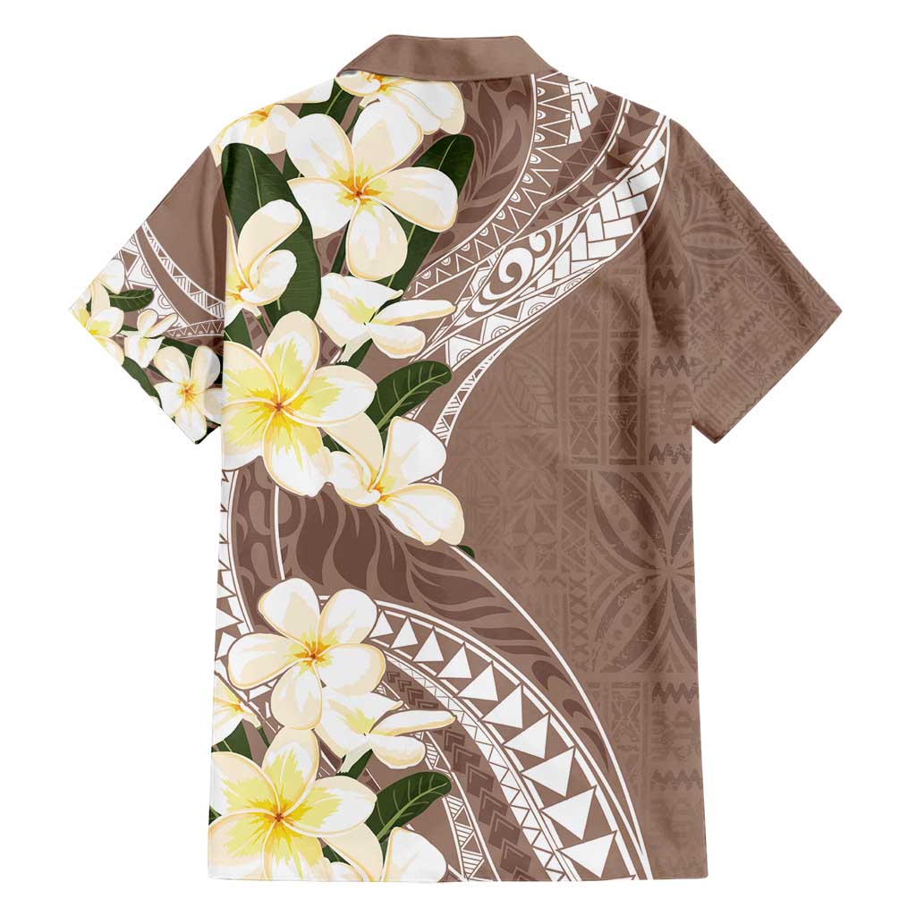 Aloha Hawaii Festive Family Matching Off Shoulder Maxi Dress and Hawaiian Shirt Frangipani Lace Classic - Beige LT7 - Polynesian Pride