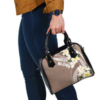 Aloha Hawaii Festive Shoulder Handbag Frangipani Lace Classic - Beige