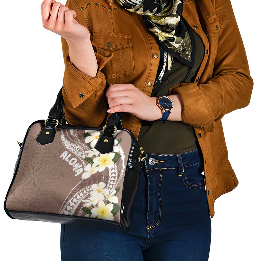 Aloha Hawaii Festive Shoulder Handbag Frangipani Lace Classic - Beige