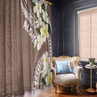 Aloha Hawaii Festive Window Curtain Frangipani Lace Classic - Beige