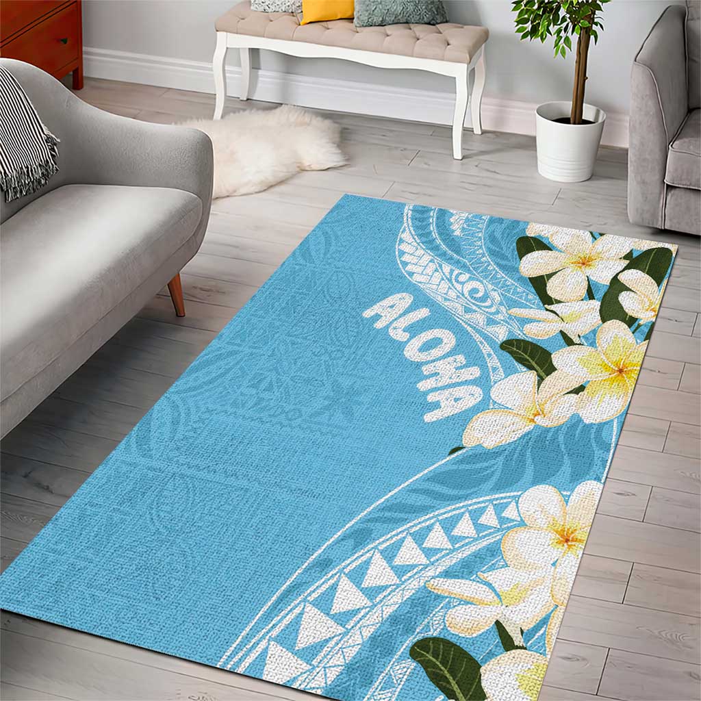 Aloha Hawaii Festive Area Rug Frangipani Lace Classic - Turquoise LT7 - Polynesian Pride