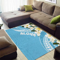 Aloha Hawaii Festive Area Rug Frangipani Lace Classic - Turquoise LT7 - Polynesian Pride