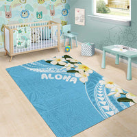 Aloha Hawaii Festive Area Rug Frangipani Lace Classic - Turquoise LT7 - Polynesian Pride