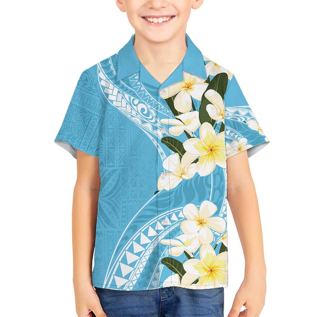 Aloha Hawaii Festive Family Matching Long Sleeve Bodycon Dress and Hawaiian Shirt Frangipani Lace Classic - Turquoise LT7 Son's Shirt Turquoise - Polynesian Pride
