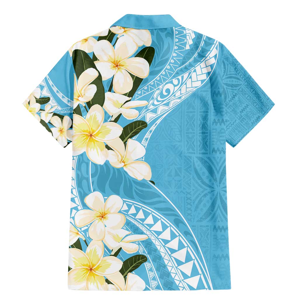 Aloha Hawaii Festive Family Matching Mermaid Dress and Hawaiian Shirt Frangipani Lace Classic - Turquoise LT7 - Polynesian Pride