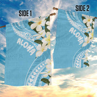 Aloha Hawaii Festive Garden Flag Frangipani Lace Classic - Turquoise