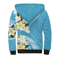 Aloha Hawaii Festive Sherpa Hoodie Frangipani Lace Classic - Turquoise LT7 - Polynesian Pride