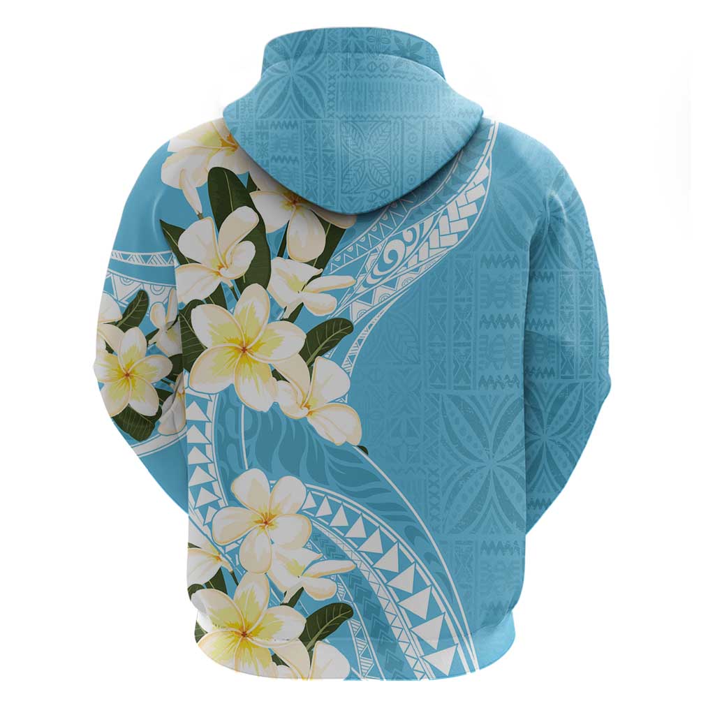 Aloha Hawaii Festive Zip Hoodie Frangipani Lace Classic - Turquoise LT7 - Polynesian Pride