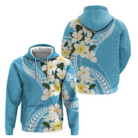 Aloha Hawaii Festive Zip Hoodie Frangipani Lace Classic - Turquoise LT7 - Polynesian Pride
