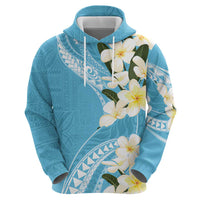 Aloha Hawaii Festive Zip Hoodie Frangipani Lace Classic - Turquoise LT7 - Polynesian Pride
