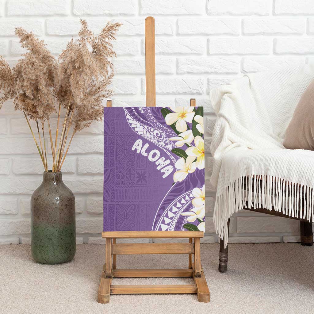 Aloha Hawaii Festive Canvas Wall Art Frangipani Lace Classic - Lavender