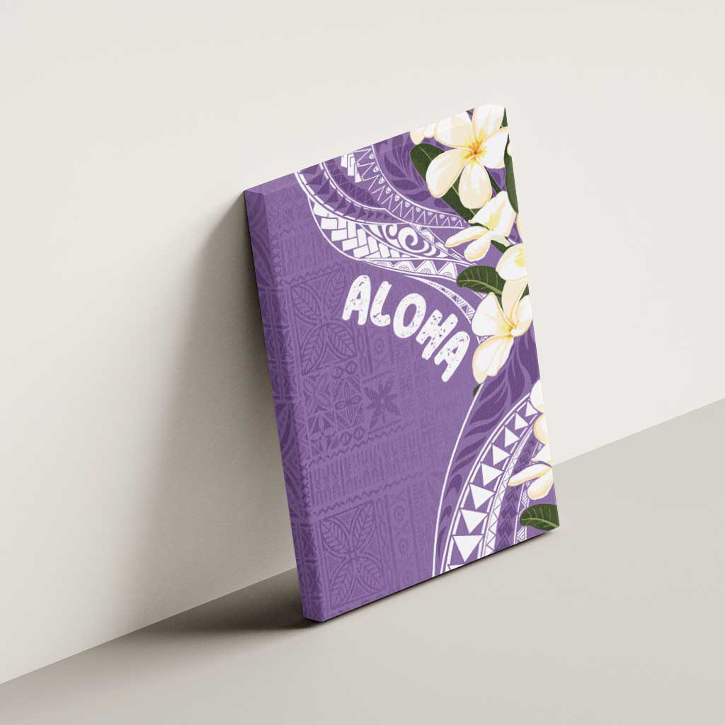 Aloha Hawaii Festive Canvas Wall Art Frangipani Lace Classic - Lavender