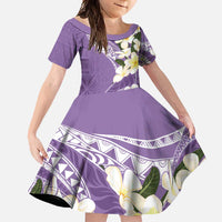 Aloha Hawaii Festive Family Matching Mermaid Dress and Hawaiian Shirt Frangipani Lace Classic - Lavender LT7 Daughter's Dress Lavender - Polynesian Pride