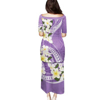 Aloha Hawaii Festive Family Matching Puletasi and Hawaiian Shirt Frangipani Lace Classic - Lavender LT7 - Polynesian Pride