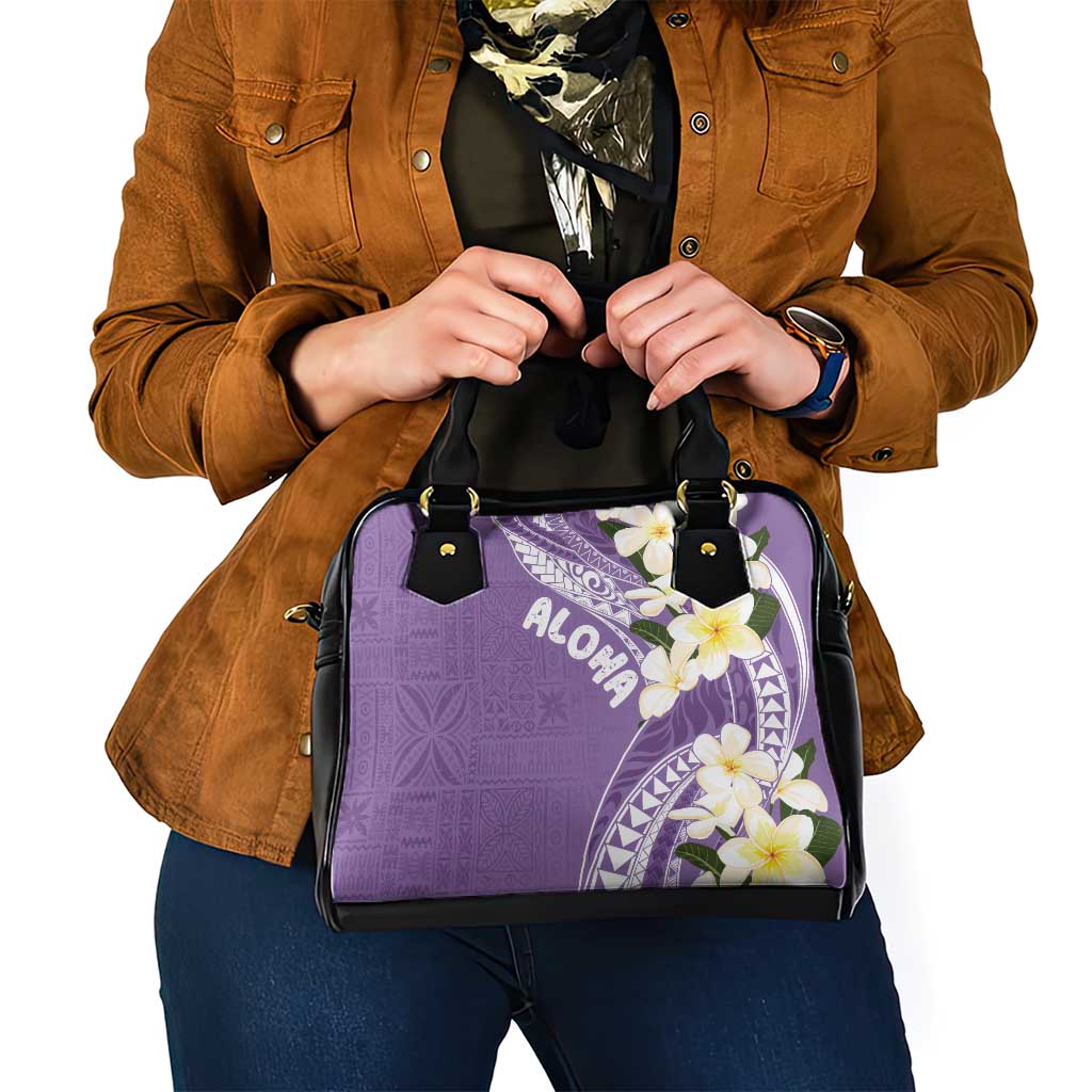 Aloha Hawaii Festive Shoulder Handbag Frangipani Lace Classic - Lavender