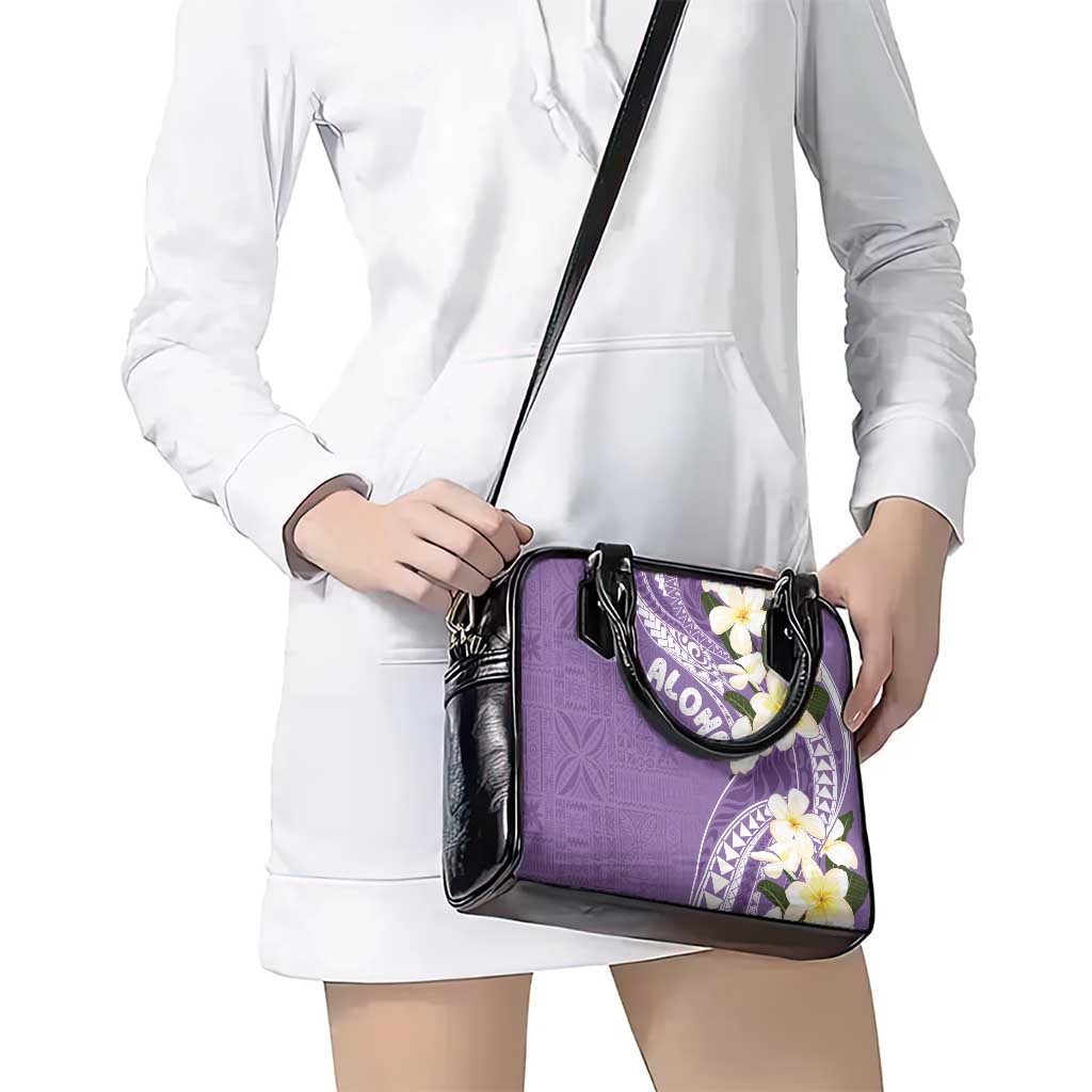 Aloha Hawaii Festive Shoulder Handbag Frangipani Lace Classic - Lavender