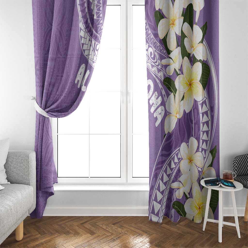 Aloha Hawaii Festive Window Curtain Frangipani Lace Classic - Lavender LT7 - Polynesian Pride