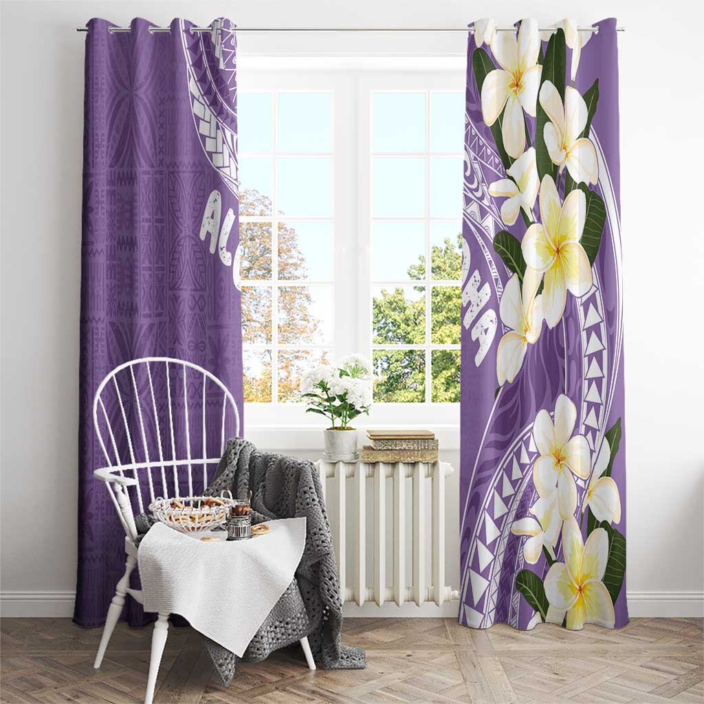 Aloha Hawaii Festive Window Curtain Frangipani Lace Classic - Lavender LT7 - Polynesian Pride