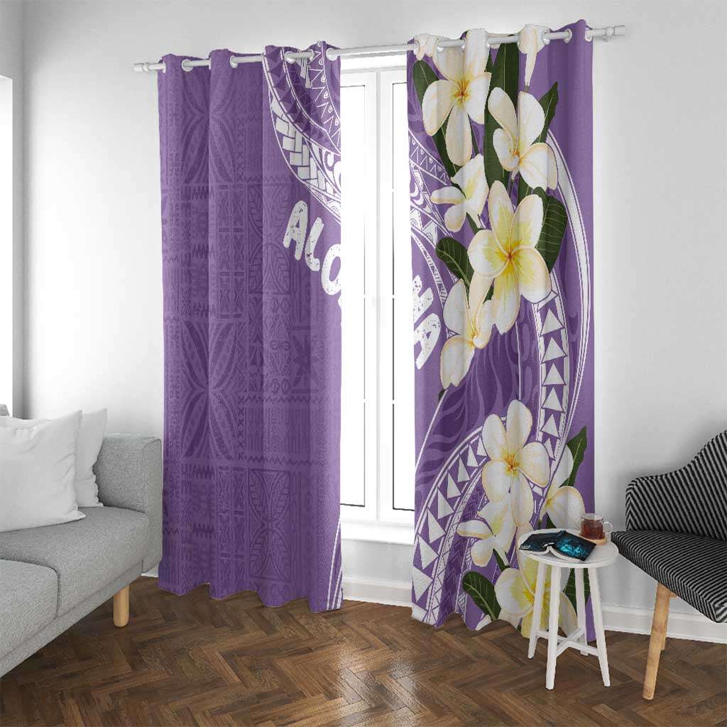 Aloha Hawaii Festive Window Curtain Frangipani Lace Classic - Lavender LT7 With Grommets Lavender - Polynesian Pride
