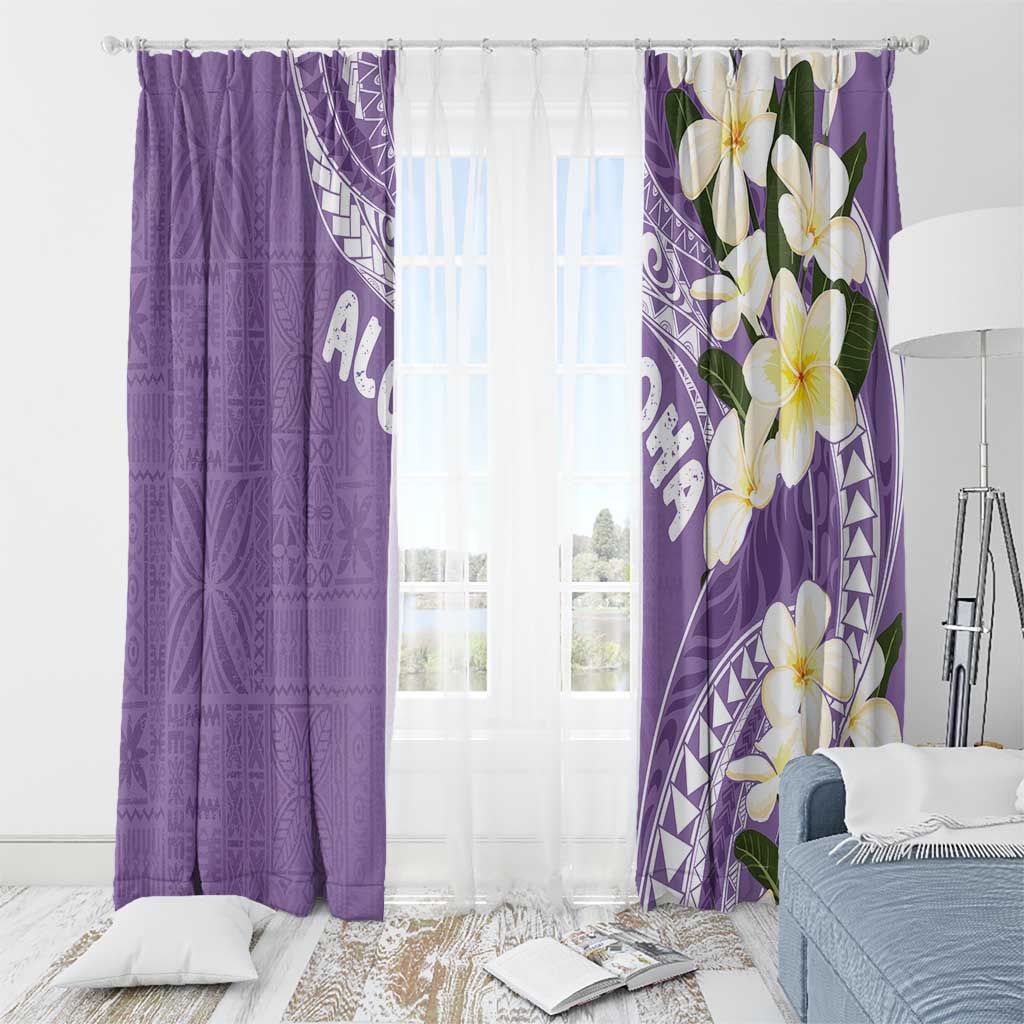 Aloha Hawaii Festive Window Curtain Frangipani Lace Classic - Lavender LT7 - Polynesian Pride