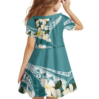 Aloha Hawaii Festive Family Matching Off Shoulder Maxi Dress and Hawaiian Shirt Frangipani Lace Classic - Teal LT7 - Polynesian Pride