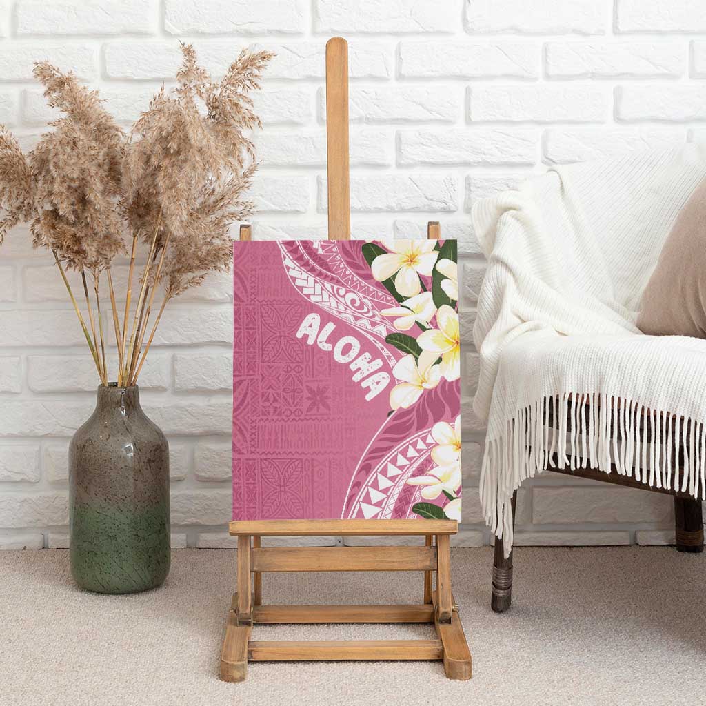 Aloha Hawaii Festive Canvas Wall Art Frangipani Lace Classic - Rosy