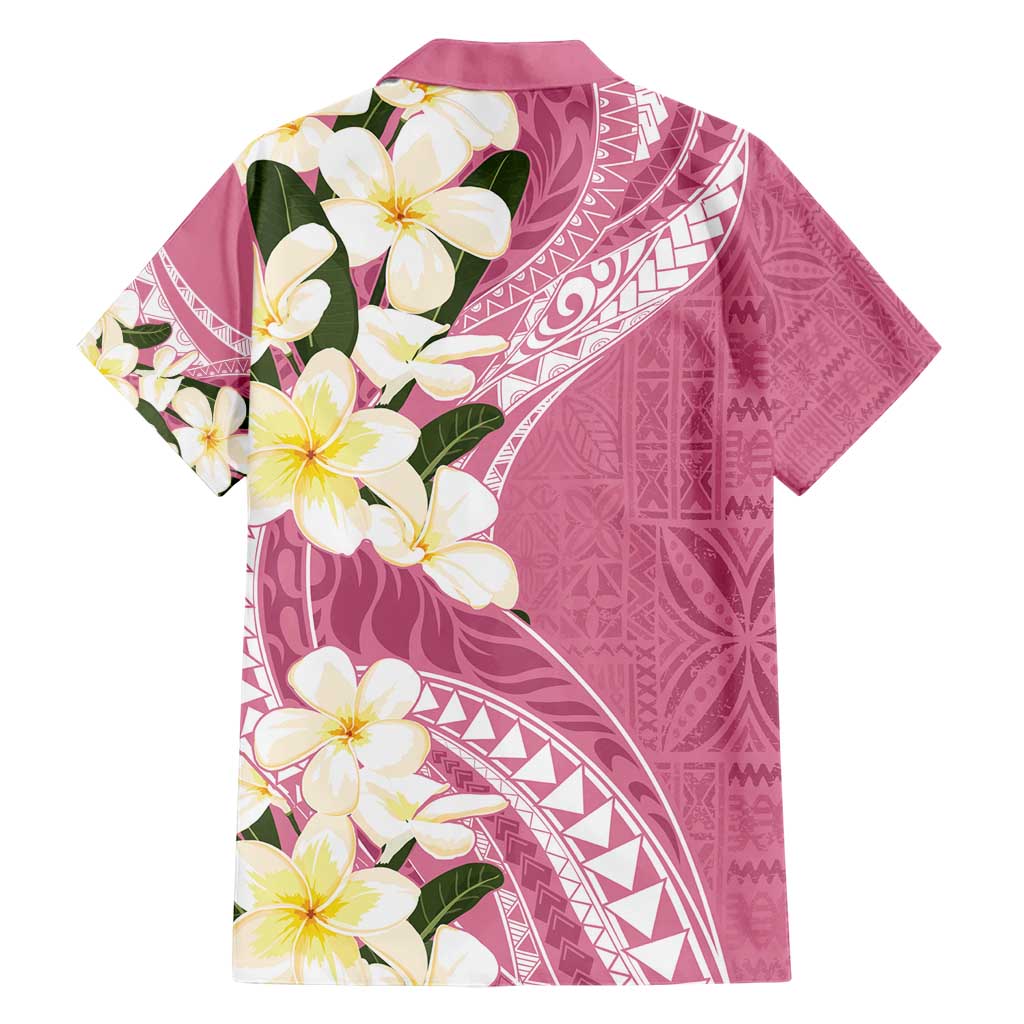Aloha Hawaii Festive Family Matching Short Sleeve Bodycon Dress and Hawaiian Shirt Frangipani Lace Classic - Rosy LT7 - Polynesian Pride