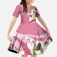 Aloha Hawaii Festive Family Matching Summer Maxi Dress and Hawaiian Shirt Frangipani Lace Classic - Rosy LT7 Daughter's Dress Pink - Polynesian Pride