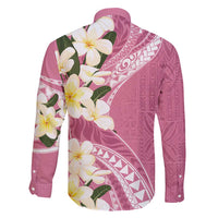 Aloha Hawaii Festive Family Matching Tank Maxi Dress and Hawaiian Shirt Frangipani Lace Classic - Rosy LT7 - Polynesian Pride