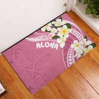 Aloha Hawaii Festive Rubber Doormat Frangipani Lace Classic - Rosy