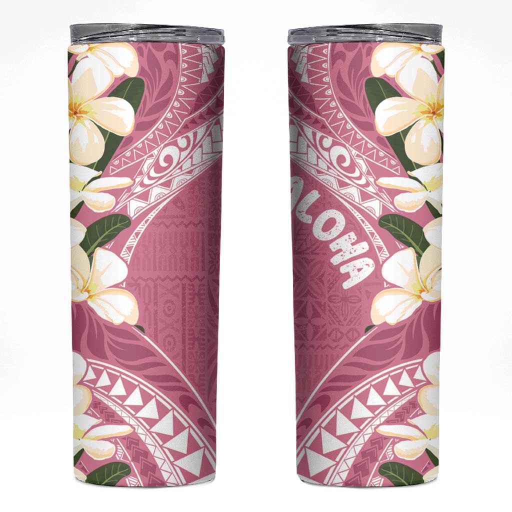 Aloha Hawaii Festive Skinny Tumbler Frangipani Lace Classic - Rosy LT7 Pink - Polynesian Pride