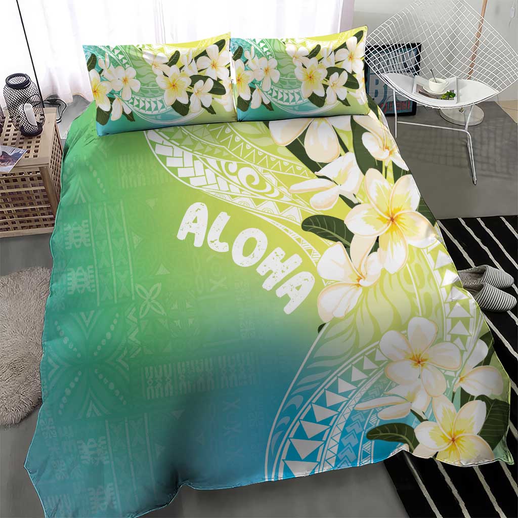 Aloha Hawaii Festive Bedding Set Frangipani Lace Classic - Summer Vibes LT7 - Polynesian Pride