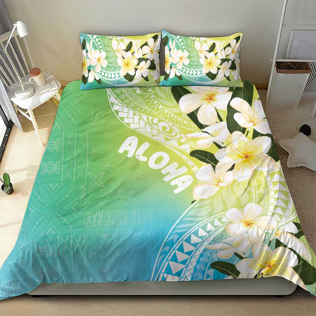 Aloha Hawaii Festive Bedding Set Frangipani Lace Classic - Summer Vibes LT7 - Polynesian Pride