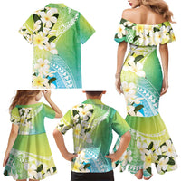 Aloha Hawaii Festive Family Matching Mermaid Dress and Hawaiian Shirt Frangipani Lace Classic - Summer Vibes LT7 - Polynesian Pride
