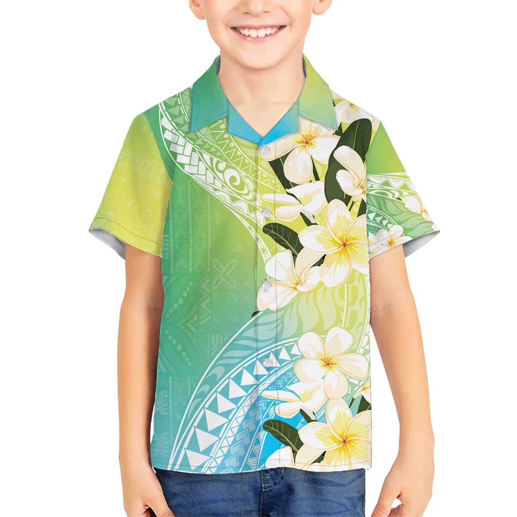 Aloha Hawaii Festive Family Matching Summer Maxi Dress and Hawaiian Shirt Frangipani Lace Classic - Summer Vibes LT7 Son's Shirt Blue Green - Polynesian Pride
