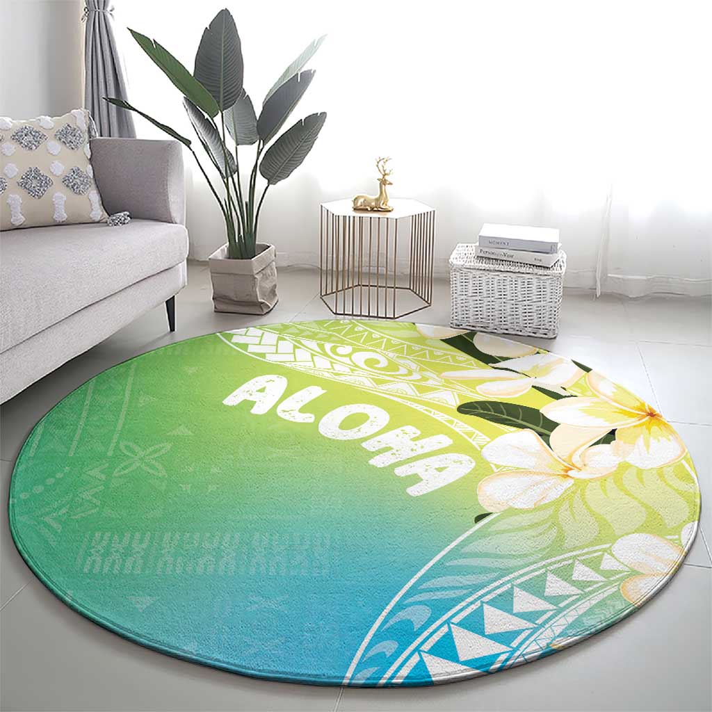 Aloha Hawaii Festive Round Carpet Frangipani Lace Classic - Summer Vibes