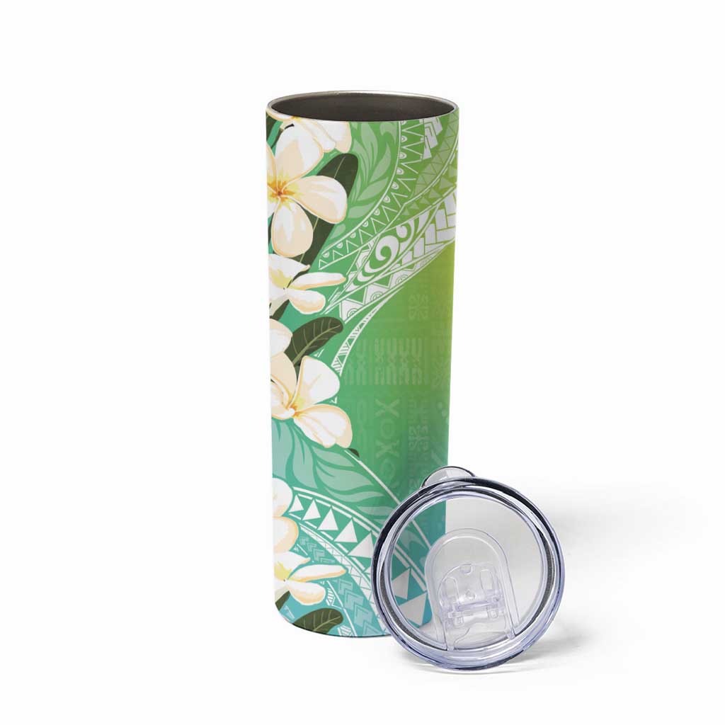 Aloha Hawaii Festive Skinny Tumbler Frangipani Lace Classic - Summer Vibes LT7 - Polynesian Pride