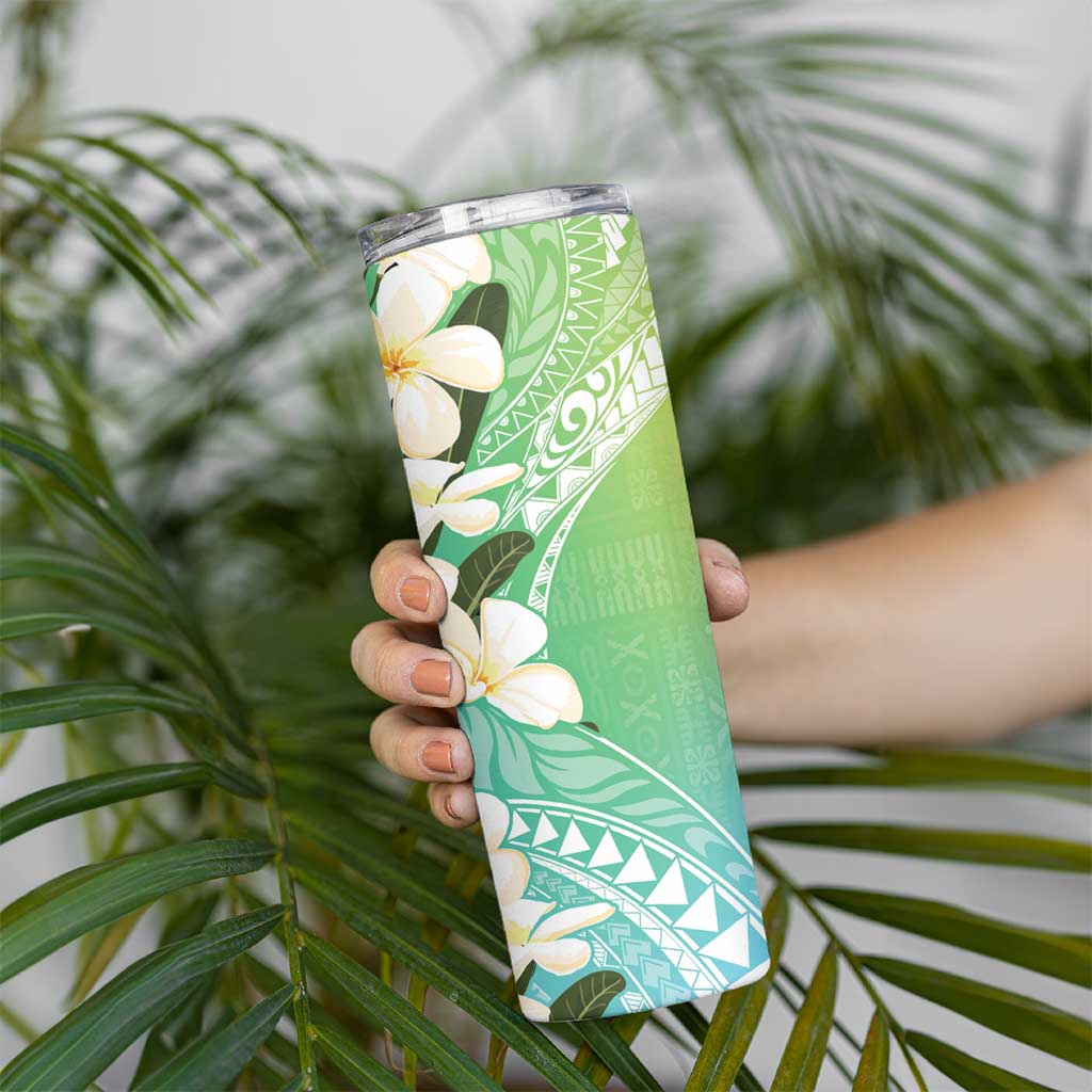 Aloha Hawaii Festive Skinny Tumbler Frangipani Lace Classic - Summer Vibes LT7 - Polynesian Pride