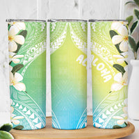 Aloha Hawaii Festive Skinny Tumbler Frangipani Lace Classic - Summer Vibes LT7 - Polynesian Pride