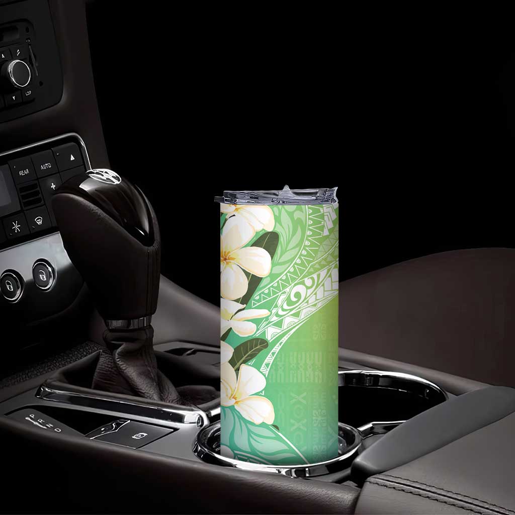 Aloha Hawaii Festive Skinny Tumbler Frangipani Lace Classic - Summer Vibes LT7 - Polynesian Pride