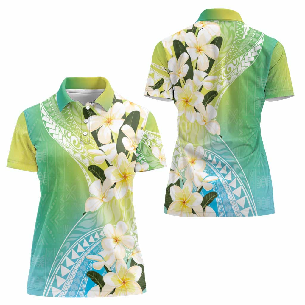 Aloha Hawaii Festive Women Polo Shirt Frangipani Lace Classic - Summer Vibes