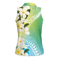 Aloha Hawaii Festive Women Sleeveless Polo Shirt Frangipani Lace Classic - Summer Vibes LT7 - Polynesian Pride