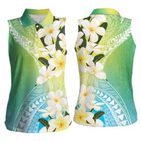 Aloha Hawaii Festive Women Sleeveless Polo Shirt Frangipani Lace Classic - Summer Vibes LT7 - Polynesian Pride