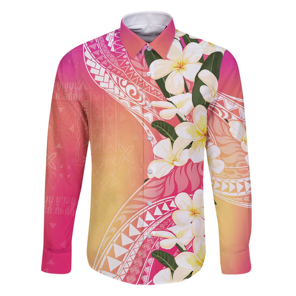 Aloha Hawaii Festive Family Matching Off The Shoulder Long Sleeve Dress and Hawaiian Shirt Frangipani Lace Classic - Spring Vibes LT7 Dad's Shirt - Long Sleeve Colorful - Polynesian Pride