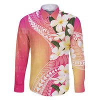 Aloha Hawaii Festive Family Matching Off The Shoulder Long Sleeve Dress and Hawaiian Shirt Frangipani Lace Classic - Spring Vibes LT7 Dad's Shirt - Long Sleeve Colorful - Polynesian Pride