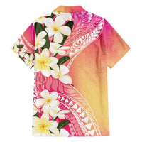 Aloha Hawaii Festive Family Matching Puletasi and Hawaiian Shirt Frangipani Lace Classic - Spring Vibes LT7 - Polynesian Pride