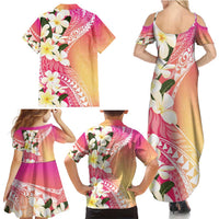 Aloha Hawaii Festive Family Matching Summer Maxi Dress and Hawaiian Shirt Frangipani Lace Classic - Spring Vibes LT7 - Polynesian Pride