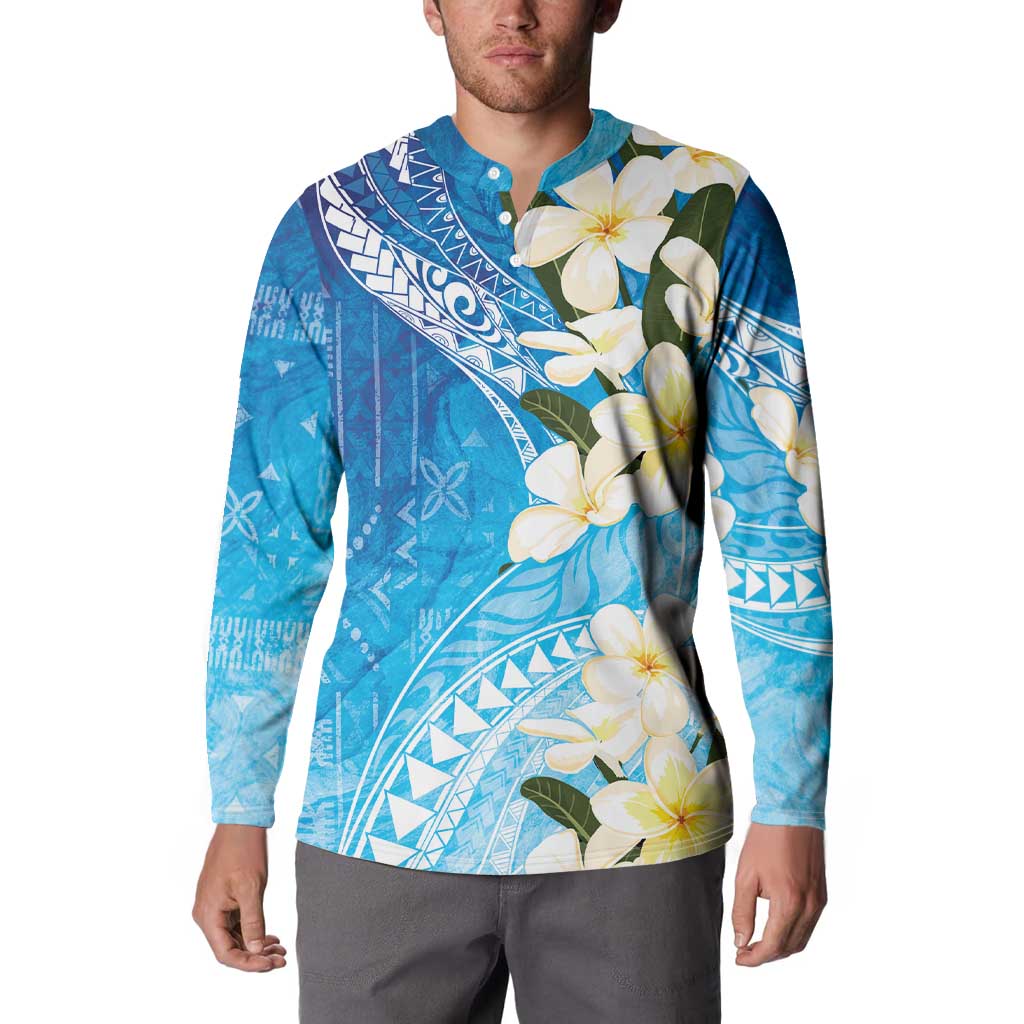 Aloha Hawaii Festive Button Sweatshirt Frangipani Lace Classic - Oceanic